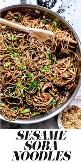 Sesame Soba Noodles This Japanese Sesame Soba Noodles Recipe Makes A Simple Asian Side Dish Or Easy Asian Side Dishes Asian Noodle Recipes Soba Noodles Recipe
