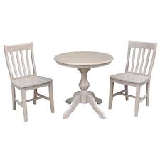 We did not find results for: 3pc Solid Wood 30 X30 Round Pedestal Dining Table And 2 Cafe Chairs Washed Gray Taupe International Concepts Target
