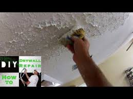 The knockdown pattern on my walls is smaller so it was difficult to find the right amount sponge/mud and when using the spray, bubbles got trapped and popped when knocking it down leaving small crevices. How To Use A Sponge To Match Knockdown Texture 2 Tape Joint Ceiling Repair Youtube Knockdown Texture Ceiling Texture Repair