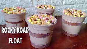 Rocky Road Float In A Cup Rocky Road Float Graham Float Recipes Float Recipes Food Processor Recipes Rocky Road