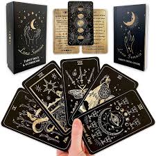 Besides the suit of cups, water is also symbolized by some other tarot cards, including the moon, star, and temperance. Amazon Com Luna Somnia Tarot Deck With Guidebook Box 78 Cards Complete Full Deck Moon Dreams Starry Celestial Astrology Witchy Black Gold Divination Tool Toys Games