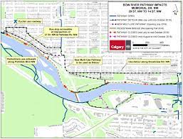 Calgary Bicycle Path Map Bow River Pathway Closures – 14Th Street Nw To 29Th Street Nw – Bike Calgary