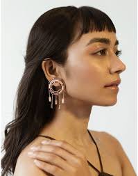 Buy Brown Cananry Earrings by ESME at Ogaan Market Online Shopping Site