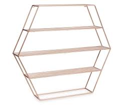 Copper Rose Gold Hexagon Geometric Modern Shelf Shelves Home Decor Accessories In Home Furniture Home Decor Accessories Rose Gold Bedroom Rose Gold Room Decor