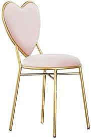 Love Shape Dressing Table Makeup Chair Gold Restaurant Iron Art Dining Chair Multipurpose Lounge Chair Armchair Fabric Lounge Chair Armchair Decor Girly Chairs