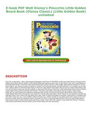 Avant d'aller se coucher quoi de mieux qu'un merveilleux conte disney ? E Book Pdf Walt Disney S Pinocchio Little Golden Board Book Disney Classic Little Golden Book Unlimited