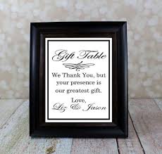 Wedding Gift Sign Reception Table Sign Thank You Sign From The Bride And Groom 8 X 10 Inches Wedding Wedding Gift Signs Wedding Signs Diy Gift Table Signs