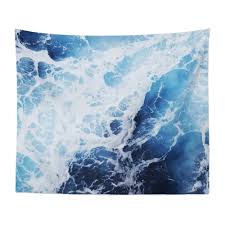 This large wall hanging will immediately become an important focal point of your room. Blue Ocean Surf 2 Wall Tapestry Beach Surf Decor By Nature City Co