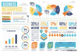 Business Infographics Banner Set With Charts Vector