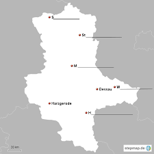 Das flächenland hat etwa 2,19 millionen einwohner. Sachsen Anhalt Stadte Von 27grad Landkarte Fur Deutschland