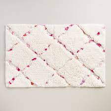 Enjoy free shipping on most stuff, even big stuff. Ivory And Pink Multicolored Trellis Bath Mat Colorful Bath Bath Mat Pink Bathroom Rugs
