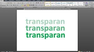 Cara Membuat Teks Transparan Di Ms Word Youtube