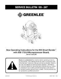 New Operating Instructions For The 855gx Smart Bender With