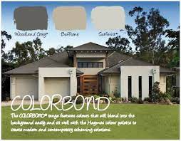 Haymes Paint Exterior Colour Scheme Colourbond Woodland Grey Is The Roof Haymes Bufftone I Exterior House Colors House Paint Exterior Rendered House Exterior