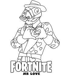Fortnite colouring pages fortnite downtime epic games drift. Mr Love Skin Coloring Page Fortnite