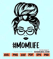 Download Messy Bun Hair Svg Mom Life Svg Momlife Svg Messy Bun Skull Svg Svg Hubs