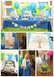 Lime Green Aqua Blue Necktie Little Man Shower Baby Shower Party Ideas Photo 12 Of 31 Catch My Party Baby Boy Shower Baby Shower Parties Baby Shower