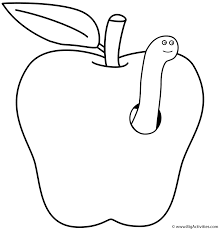 Worm coloring pages from worm coloring download worm coloring. Apple With Worm Coloring Page Back To School