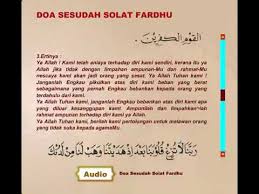 5 doa wajib selepas solat fardhu. Doa Selepas Solat Fardhu Youtube