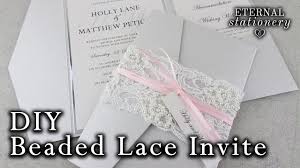 How To Make A Beaded Lace Pocket Invitation Diy Wedding Invitations Lace Belly Band Lace Wedding Invitations Wedding Invitations Diy Belly Band Invitation