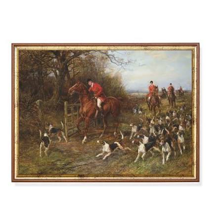 Fox Hunting Vintage Bombay Company English Style Fox Hunt Art Print, Framed