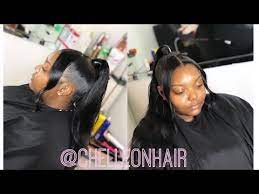 Two dutch braids and a low wavy ponytail source. Sleek Series Ponytail W 2 Bangs Natural Hair Youtube
