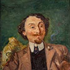 EMILE SIMON D'APRÈS l'Homme à la Pipe signé G Mansuy Guy Mansuy ? 48cmX57cm  EUR 99,90