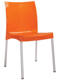 The durable matte plastic molded chair and geometric wooden legs with metal bracing add an artistic appeal. Brand New Plastic Chairs With Metal Legs In Ojo Furniture O C James Fuintures Jiji Ng