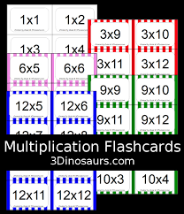 Click on the printer icon above in the header or the print button at the bottom of the flash cards section. Free Printable Multiplication Flashcards 3 Dinosaurs
