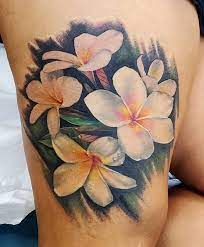 The pretty hues and patterns of the five petal flowers inspire many tattoo designs. Plumeria Tattoos Tattoo Styles Meanings More