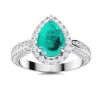 Sotiya Halo Paraiba Pear Cut Engagement Ring Sterling Silver