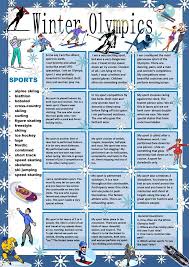 Winter Olympics Guess My Sport English Lessons Winter Olympics Homeschool Olympics