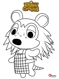 Free Download To Print Sable Animal Crossing Coloring Page For Kids Collection Of Cartoon Color Animal Crossing Fan Art Animal Coloring Pages Animal Crossing