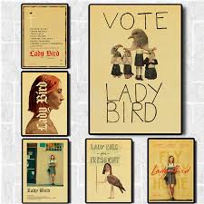 Tons of awesome lady bird movie wallpapers to download for free. Lady Bird Movie Poster Greta Gerwig Film Saoirse Rona Vintage Posters And Prints Art Painting Home Room Decoration Painting Calligraphy Aliexpress