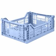 Medium Baby Blue Folding Crate Eco Friendly Folding Storage Crates From Lillemor At Last A Storage Solution That Is As Crate Storage Plastic Box Storage Crates