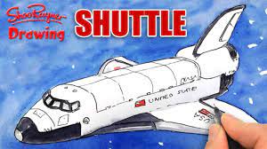 In this video i draw an easy space theme with a cartoon rocket and alien space ship! How To Draw The Space Shuttle Youtube