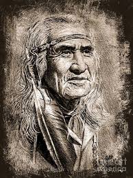 Chief Dan George sepia Art Print by Andrew Read