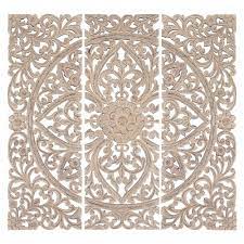 Litton Lane Jaxon 48 In H X 16 In W Wood Wall Plaque Set Of 3 14318 The Home Depot Wood Wall Plaques Wooden Wall Plaques Wooden Wall Art