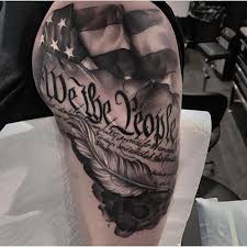 Half Sleeve Black And White American Flag Tattoo Instagram Photo By Patriot Ink Tato Lengan Tato Pria Tato Keren