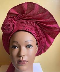 Buy Aso Oke Nigeria Autogele, Ready to Wear Gele, African Hat, Traditional  Wedding Hat, Pre-tied Headgear, Headwrap, Head-tie. Fushia Pink Color  Online in India