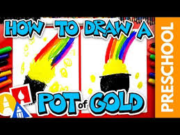 How to finish a simple pot leaf drawing. How To Draw Pot Of Gold For St Patrick S Day Preschool Nestia