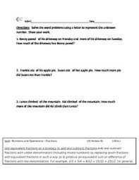5 Nf A 2 Fraction Word Problem Worksheet Common Core Math Worksheets Fraction Word Problems Common Core Math Common Core Math Worksheets