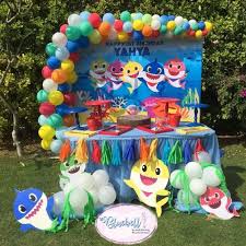 Baby Shark Party Dessert Table Baby Shark Party Ideas Shark Party Decorations Shark Themed Birthday Party Shark Theme Birthday