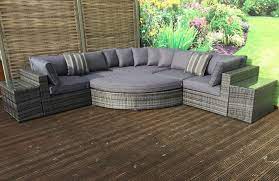 Signature Weave Jessica Large Grey Corner Sofa Set Modern Design 8 Garden Sofa Set Corner Sofa Set Grey Garden Furniture