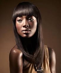 Long Length With Straight Edge Bangs Hair Styles African Hairstyles African American Hairstyles