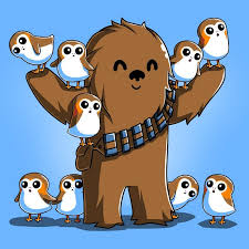 Chewie And Porgs T Shirt Star Wars Teeturtle Star Wars Drawings Star Wars Canvas Art Star Wars Cartoon