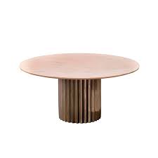 A beautiful home deserves a beautiful dining table where family and friends can get together. Doris Round Pedestal Dining Table In Pink Marble And Cast Bronze For Sale At 1stdibs