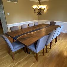 Custom made to order river tables, live edge tables, and so much more! 10 X5 Walnut Slab Blue Epoxy Resin River Table Lancaster Live Edge