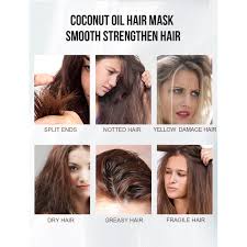 How to apply coconut oil for dry hair? Purc 50ml Hair Mask Coconut Oil Hair Repair Scalp Treatment Hair Treatment Hair Mask Shopee Malaysia
