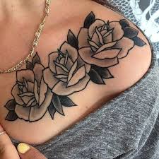 Roses On The Shoulder Chest Tattoos For Women Rose Chest Tattoo Rose Tattoos For Women